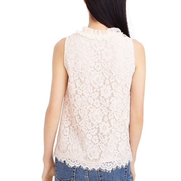 J. Crew sleeveless lace ruffle neck top - Picture 3 of 7